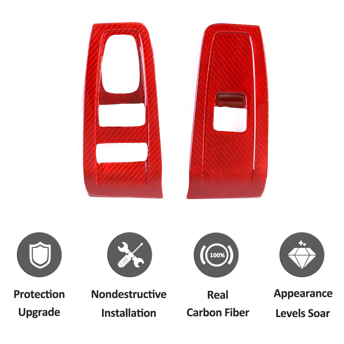 Red Real Carbon Fiber Interior Center Console Trim Set Kit For Subaru BRZ 22+ 77