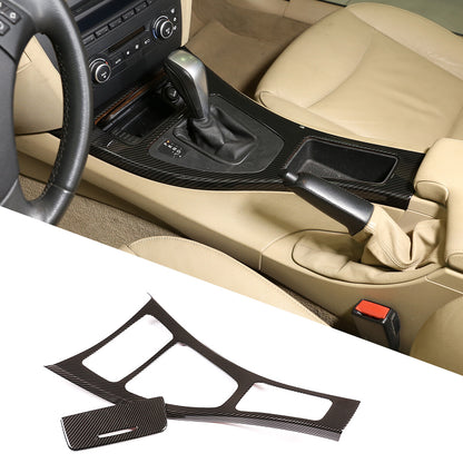 ABS Carbon Fiber Center Console Armrest Panel Trim Set For BMW 3 E90 2005-12 10