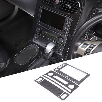Matte Dry Real Carbon Fiber Center Console Trim Cover For Corvette C6 2005-13 33