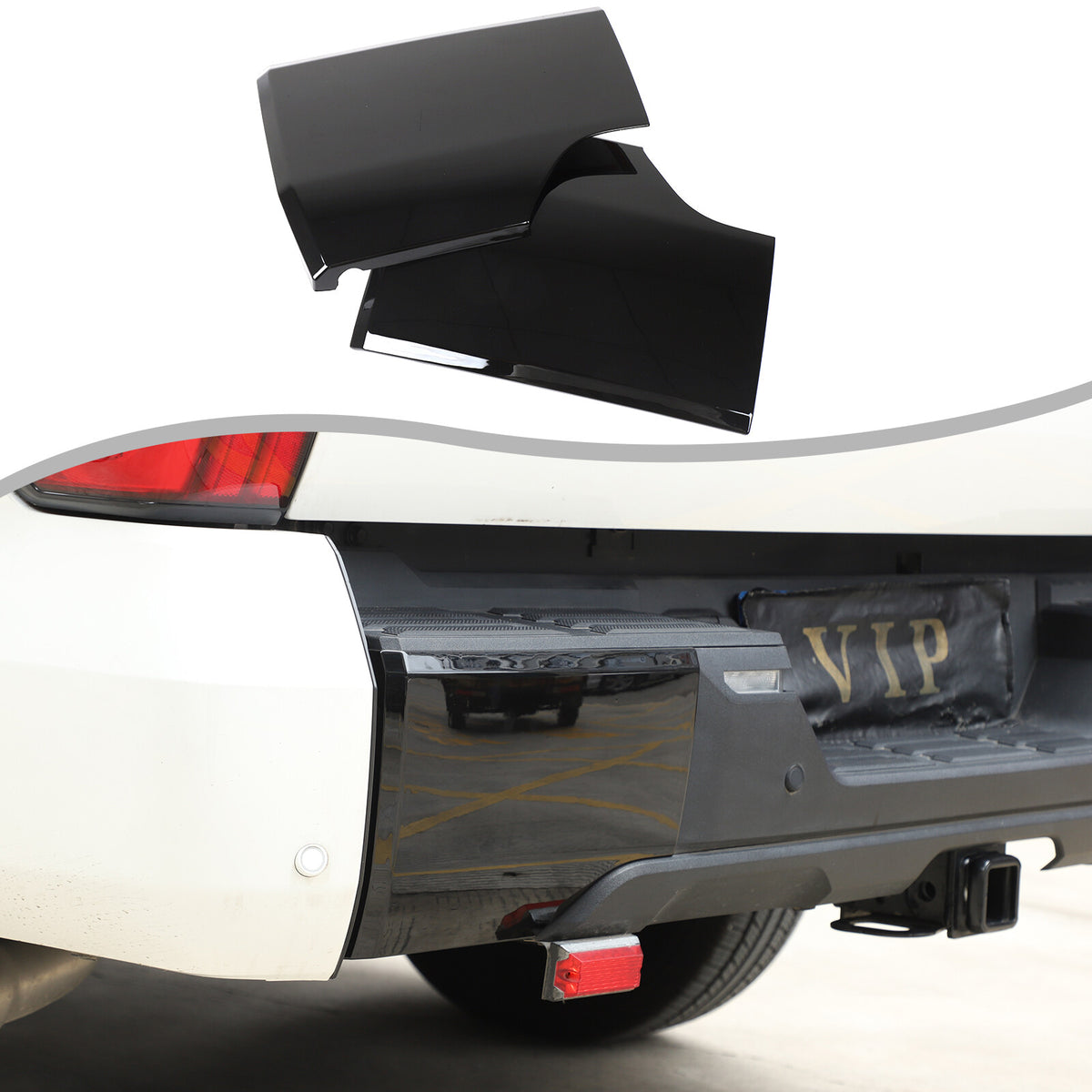 Glossy Piano Black ABS Rear Bumper Panel Trim Cover For Toyota Tundra 2022+ 19