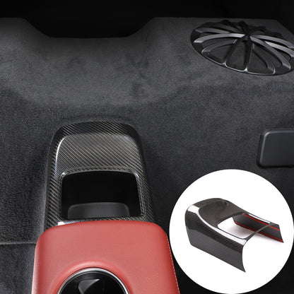 Carbon fiber Rear storage compartment box cover trim For Toyota Supra A90 19-24 1