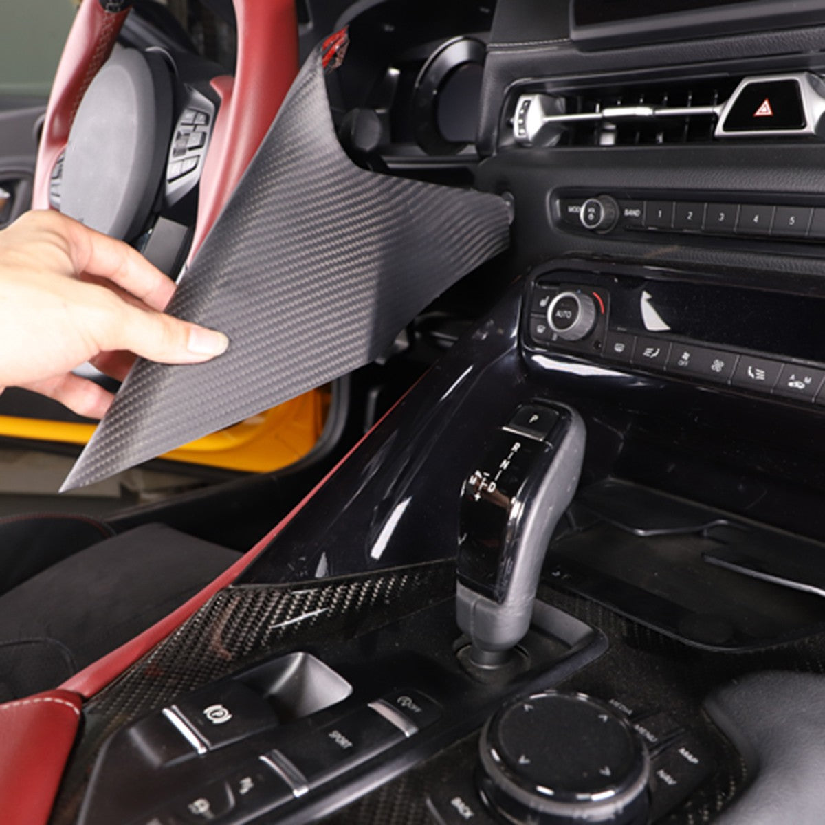 Matte Real Dry Carbon Fiber Center Console Side Panel Trim For GR Supra 2019-24 3