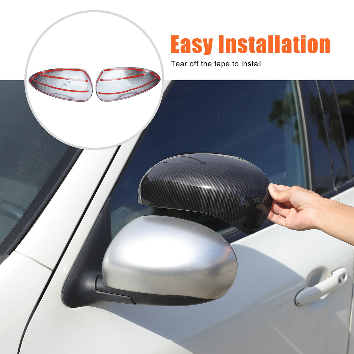 Carbon Fiber ABS Full Wrap Exterior Side Mirror Cover For Nissan Juke2010-2014 5
