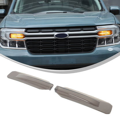 Smoked Black ABS Low Beam Headlight Trim Cover for Ford Maverick 2022-2023 US 17