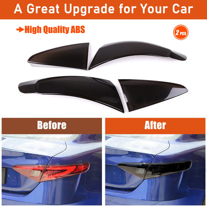 Four Smoked Covers Rear Tail Light Blackout Molded For Alfa Romeo Giulia 2017-22 2