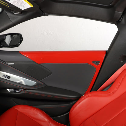ABS Red Inner Interior Door Panel Cover Trim For Corvette C8 Z51 Z06 2020-26 US 13