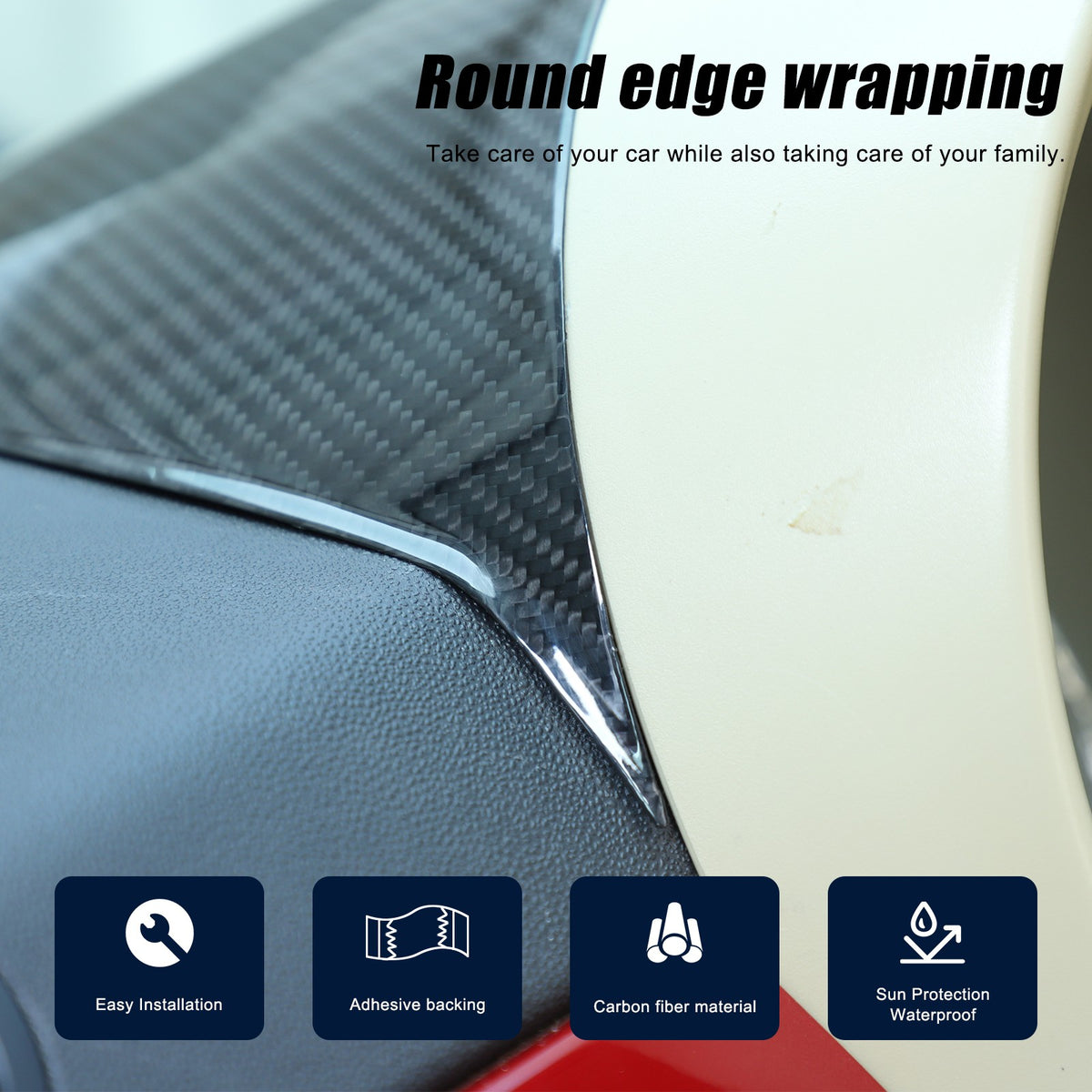 Real Carbon Fiber Dashboard Instrument Upper Trim For Fiat 500 312 2007-15 6