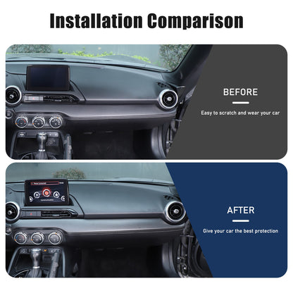 Matte Real Carbon Fiber Dashboard Center Trim Trim For Mazda MX-5 Miata 2016+ 12