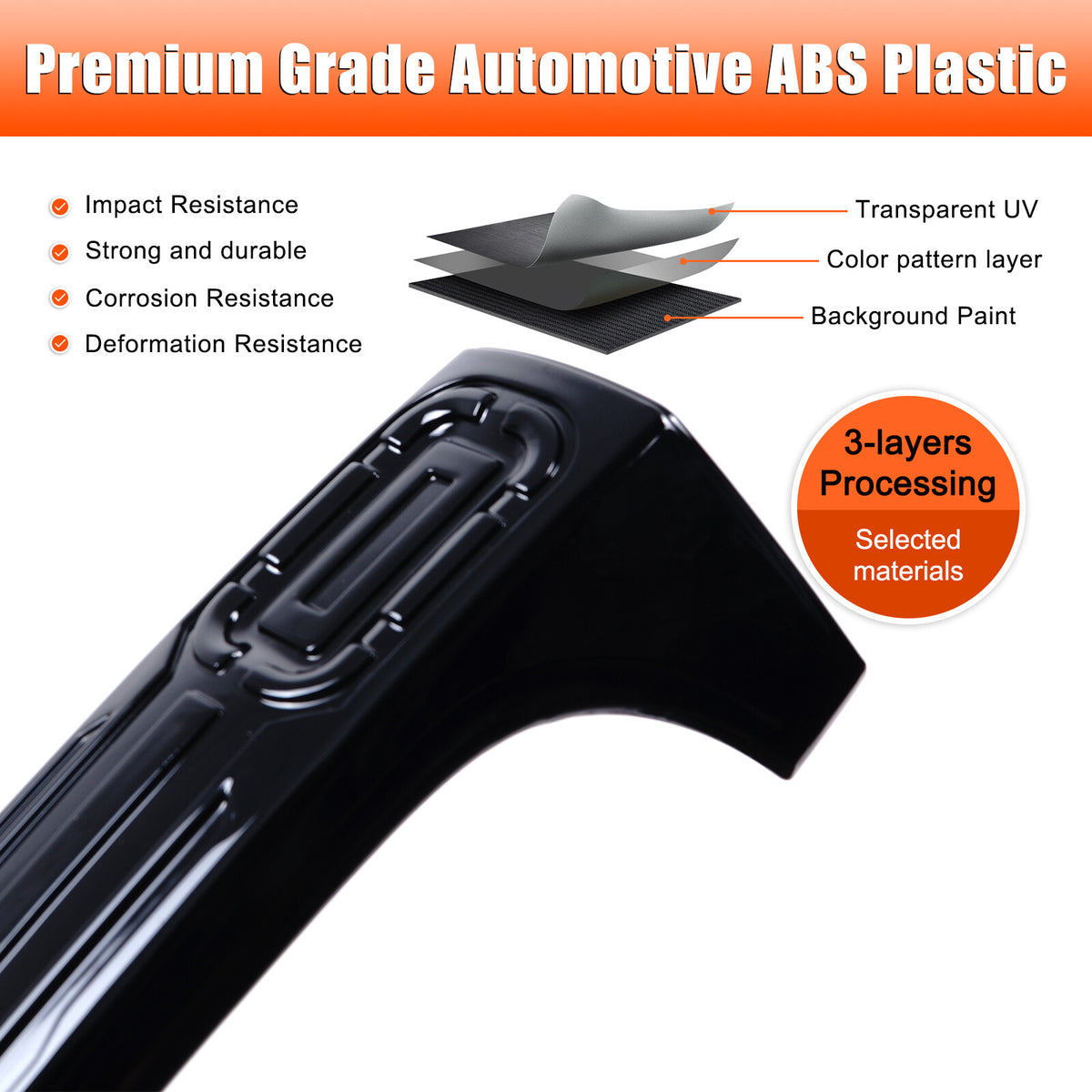 Mecha Glossy Piano Black Exterior Door Handle Cover for Hummer H3 2005-09 8