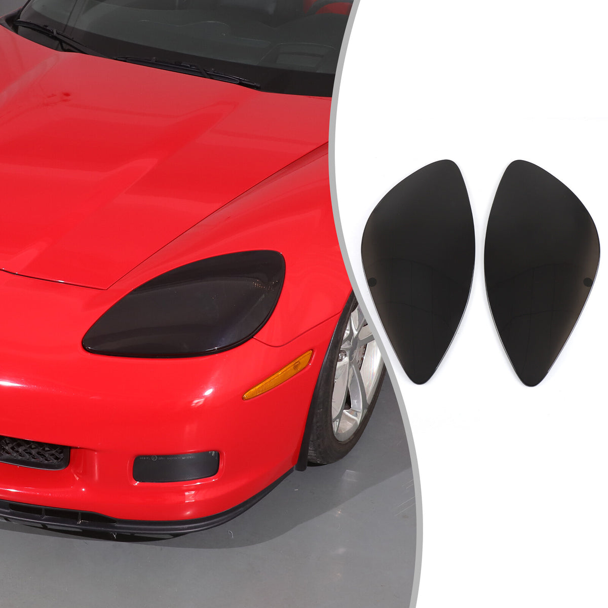 Transparent Gray Smoked Front Headlight Blackout Trim For Corvette C6 2005-13 US 12