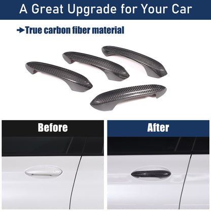 Real Carbon Fiber Exterior Outer Door Handle Cover Trim For BMW X3 G01 2018-2023 5