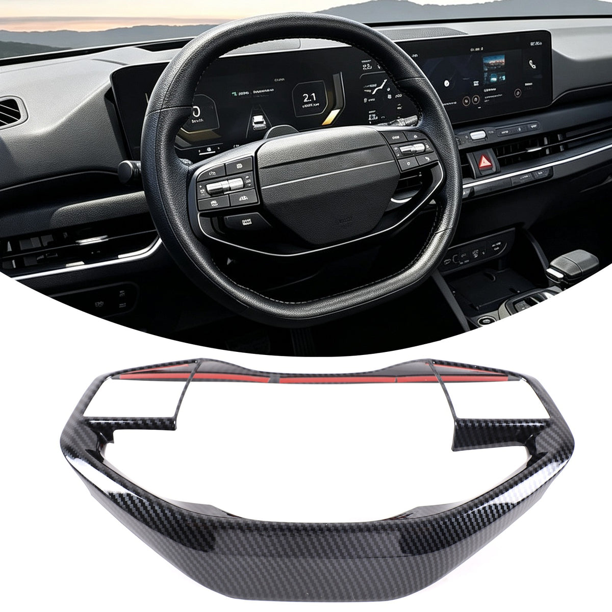 ABS Carbon fiber Interior Cover Trim Decor Accessories For Kia K4 2025+ 14