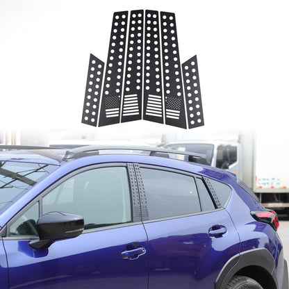 US Flag Alloy Window Center Pillar Trim Panel For Subaru Crosstrek 24+ 1