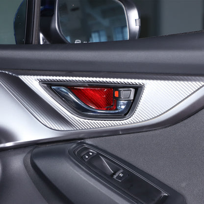 Red Real Carbon Fiber Inner Door Bowl Trim Cover For Subaru WRX VB 2022+ 2