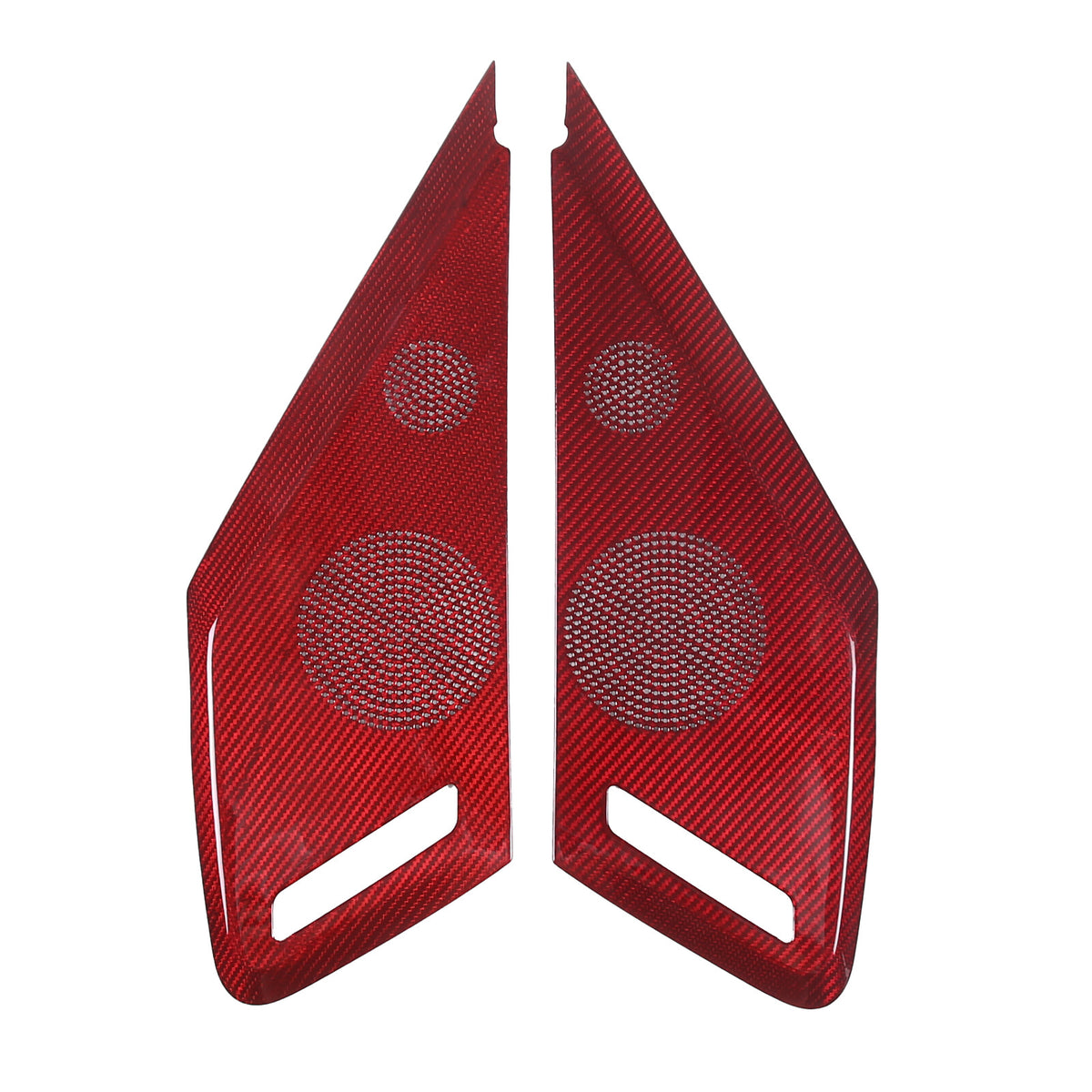 Red Carbon Door Sound Speaker Cover Trim For Corvette C8 2020 2021 2026 2026 16
