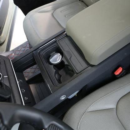 Real Carbon Fiber Center Water Cup Panel Trim For LR Defender 90 110 2020-24 13