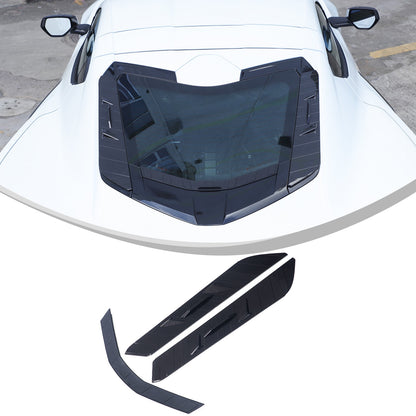 ABS Carbon Fiber Rear Hood Wash Waterproof Trim Cover For Corvette C8 2020+ 3
