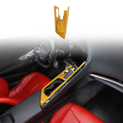 Real Carbon Fiber Center Console Gear Shift Panel Cover For Corvette C8 2020-25 8