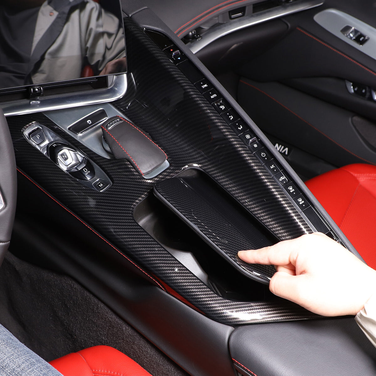 Carbon Fiber ABS Center Console Gear Shift Cover For CORVETTE C8 Z51 20-25 US 8