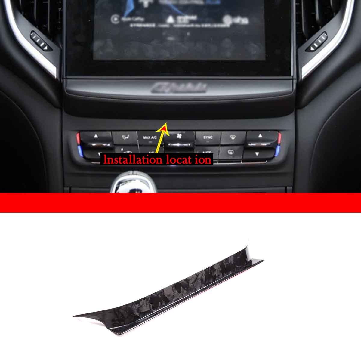 Forged Carbon Air Condition Switch Panel Upper Trim For Maserati Ghibli 2014-15 1
