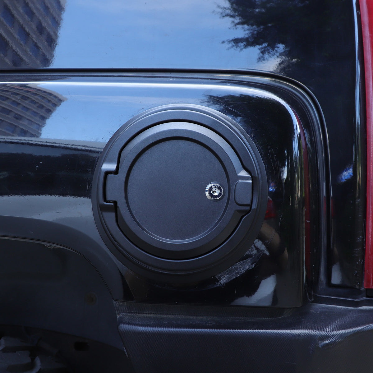 ABS+Aluminum Fuel Tank Lock Cover Trim Cap For Hummer H3 2005-2009 12