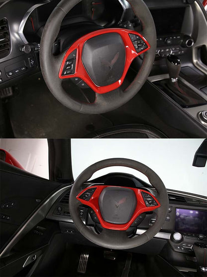 Sports Red ABS Interior Decoration Cover Trim Kit For Corvette C7 2014-19 - Styles 1-5 9
