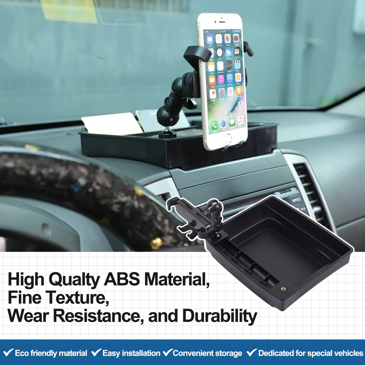 Dashboard Storage Box Organizer Phone Holder For Nissan Frontier 09-17 US 7
