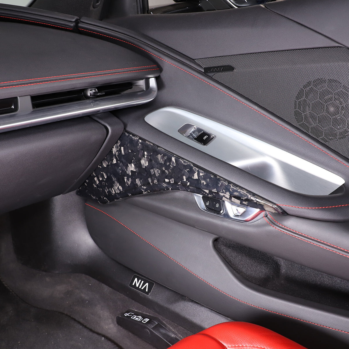 Forged Dry Carbon Fiber Interior Door Panel Cover Trim For Corvette C8 20-26 8