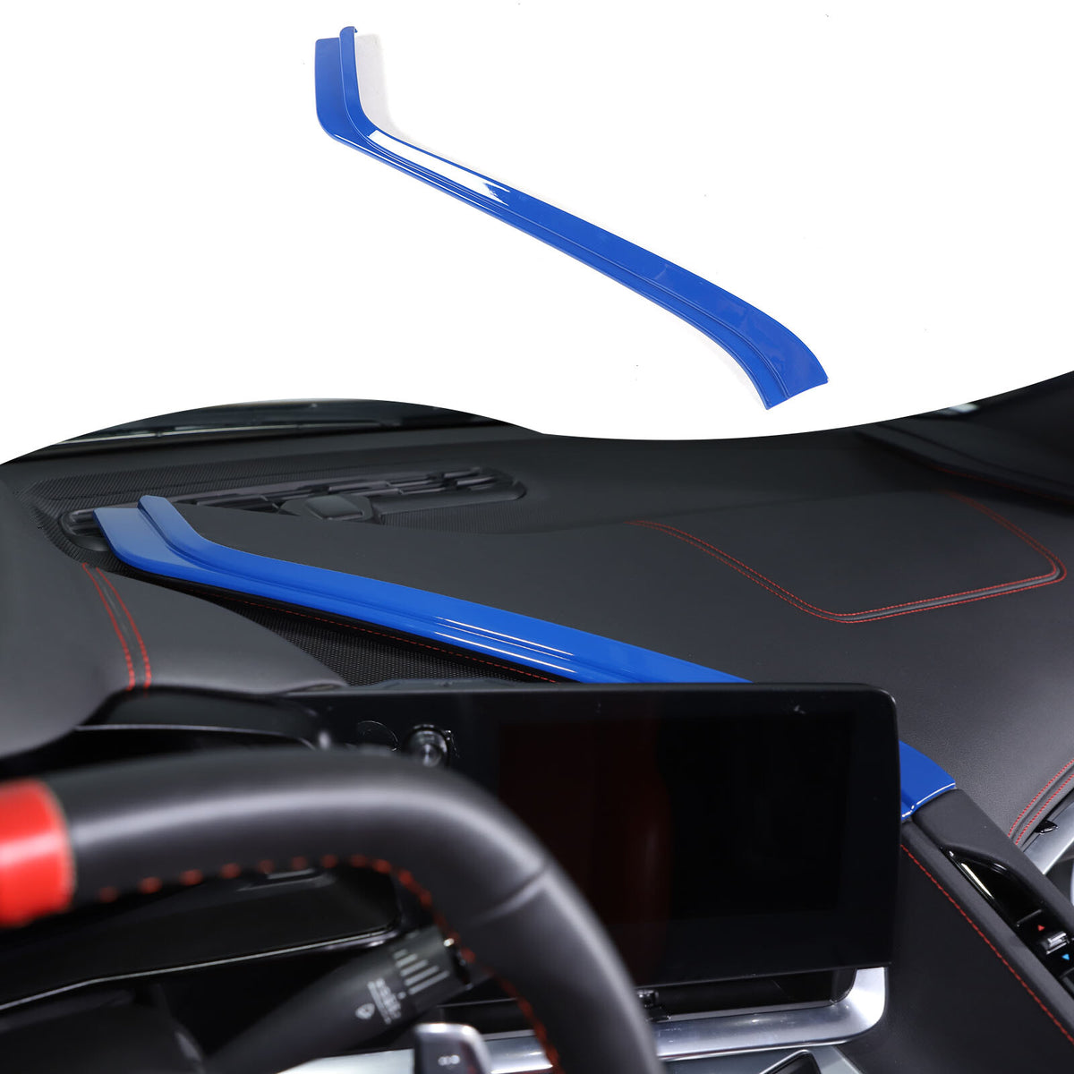 ABS Blue Interior Navigation Screen Rear Trim Cover For Corvette C8 2020-2025 2