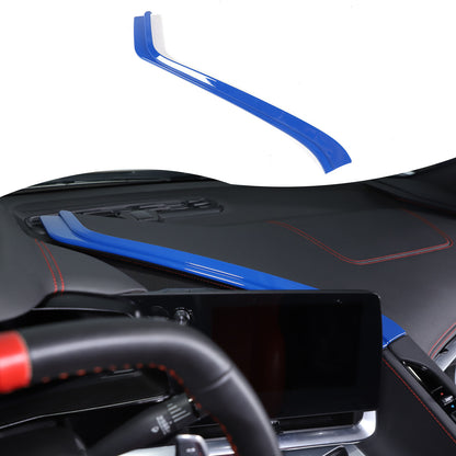 ABS Blue Interior Navigation Screen Rear Trim Cover For Corvette C8 2020-2025 2