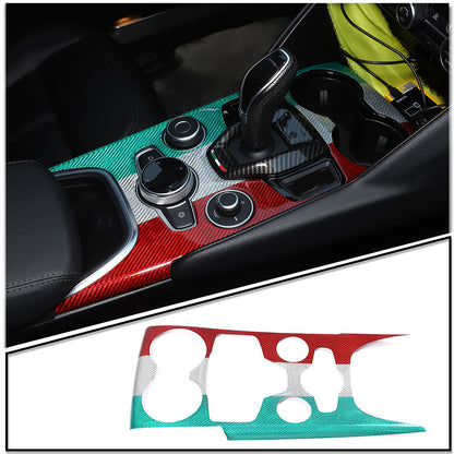 Real Carbon Fiber Car Gear Shift Panel Cover Trim For Alfa Romeo Giulia 20-22 13