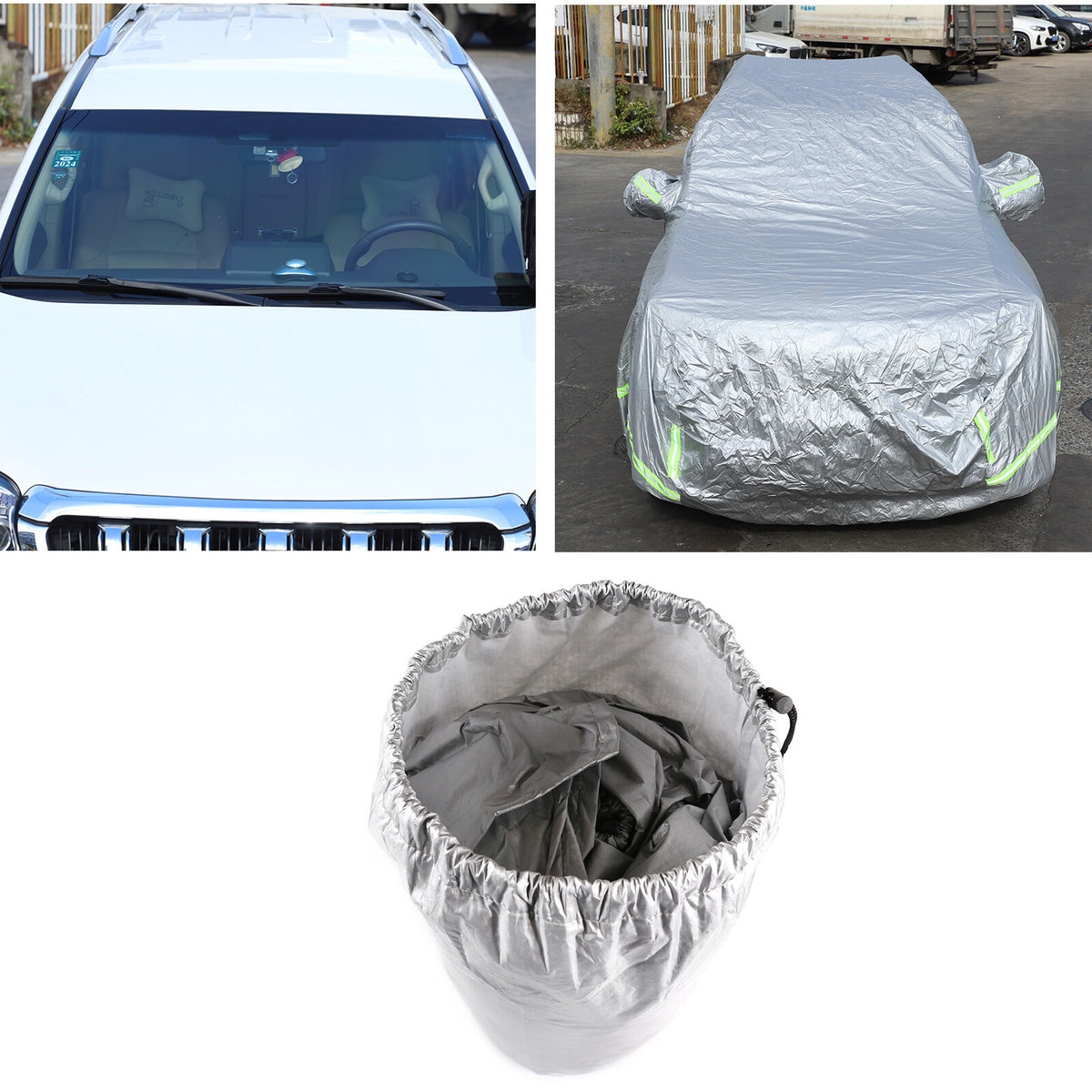 Car Cover Waterproof Heat Sun Dust Cover For Toyota Land Cruiser Prado 2010-23 3