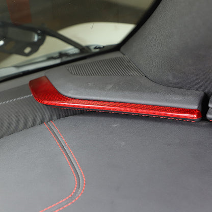 Red Real Carbon Fiber Center Console Side Instrument Trim For Corvette C8 20-25 5