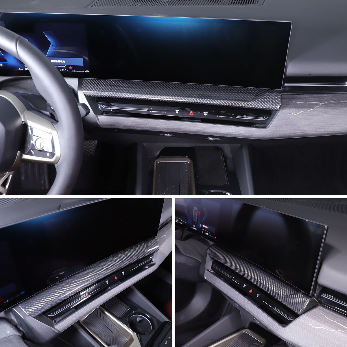 Real Carbon Fiber Navigation Screen Lower trim For BMW 5 Series G60 i5 2024+ 6