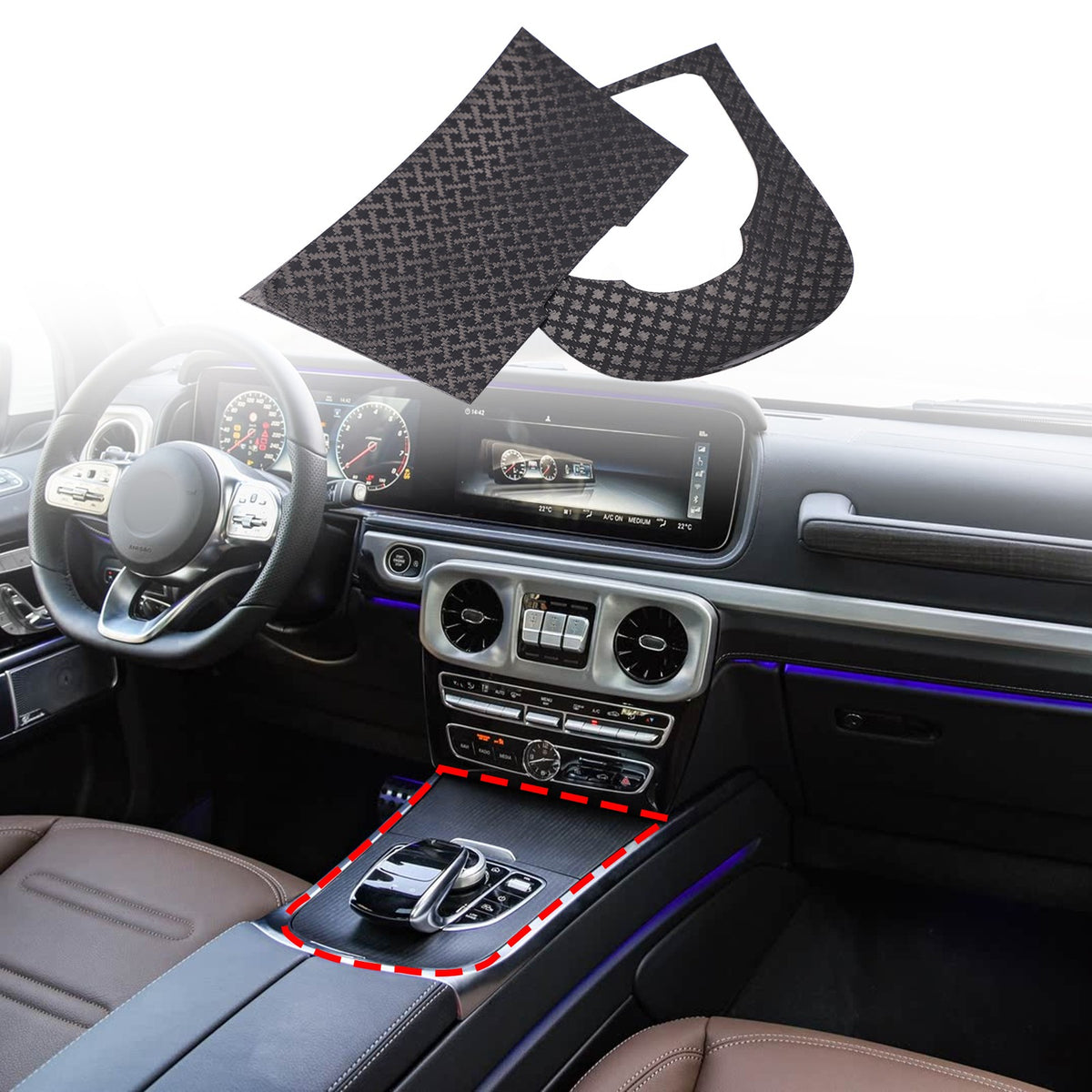 Rolls-Royce Real Carbon Fiber Center Panel Trim For Benz G-Class W464 2019-24 5