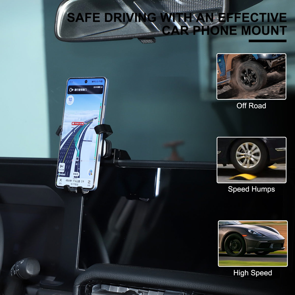 Navigation Screen Phone Mount Bracket For Toyota Land Cruiser LC250 2024+ US 20