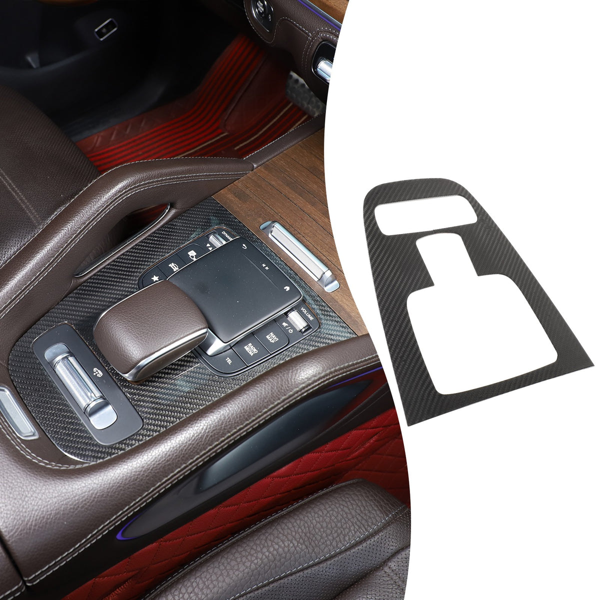 Real Carbon Fiber Gear Shift Panel Trim Cover For Benz GLE V167/GLS X167 2020+ 10
