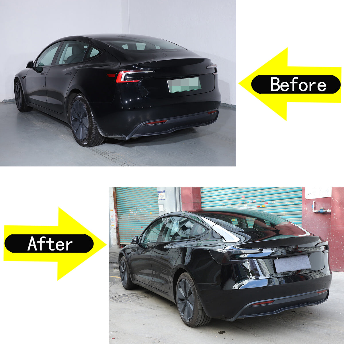Smoked Blackout Tail Light Lamp Cover Overlay Trim For Tesla Model 3 23+ 10