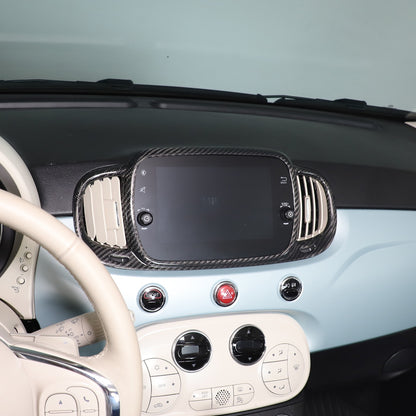 Real Carbon Fiber Center Air Vent Trim For Fiat 500/Abarth 595 695 21-23 US 16