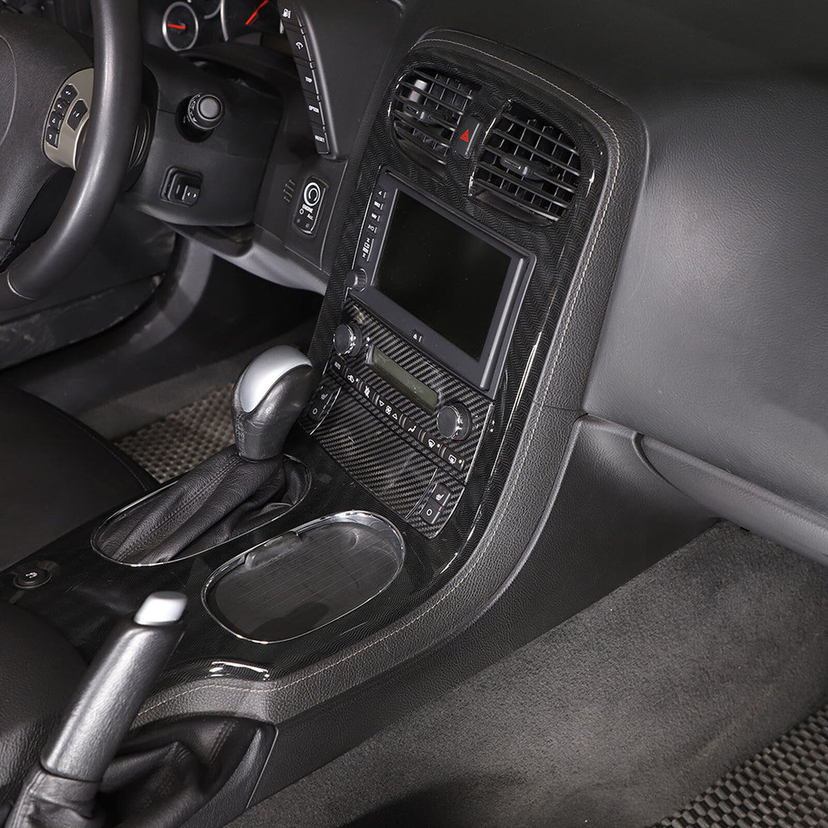 Real Carbon Fiber Center Console Air Conditioner Trim For Corvette C6 2005-13 17