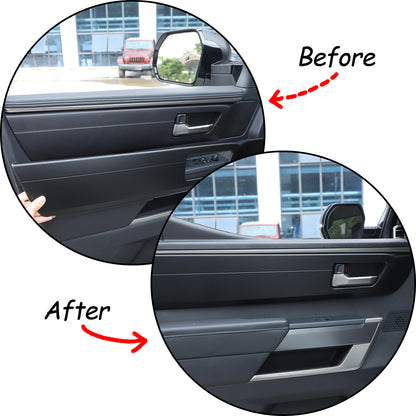 Matte Black Inner Interior Door Handle Panel Trim Cover For Toyota Tundra 2022+ 10