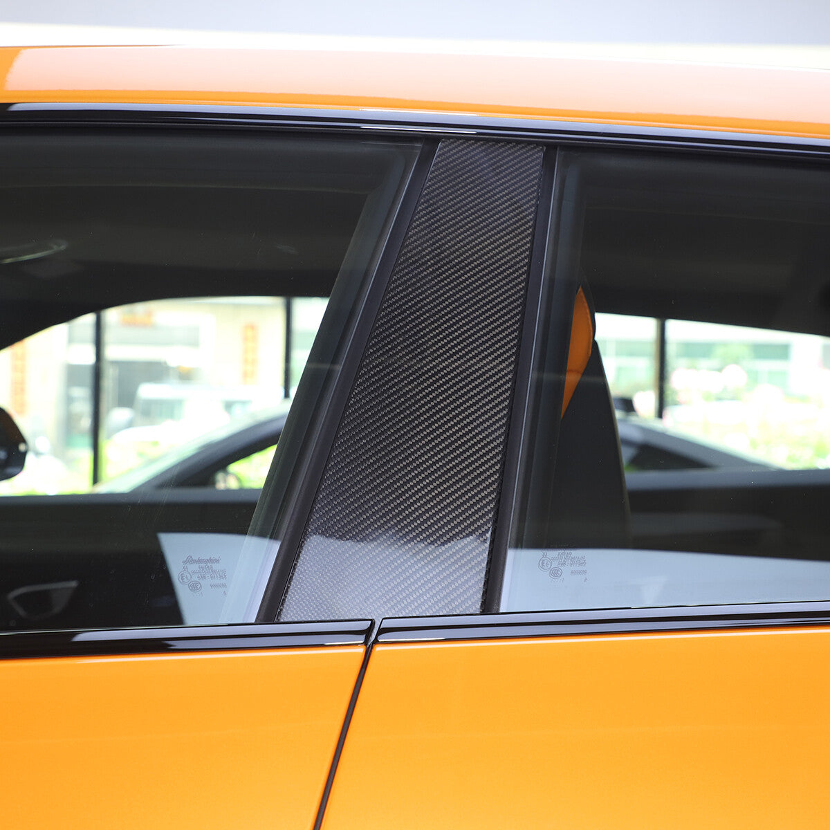 Real Carbon Fiber B-Pillar Panel Window Trim Cover For Lamborghini URUS 18-23 US 6