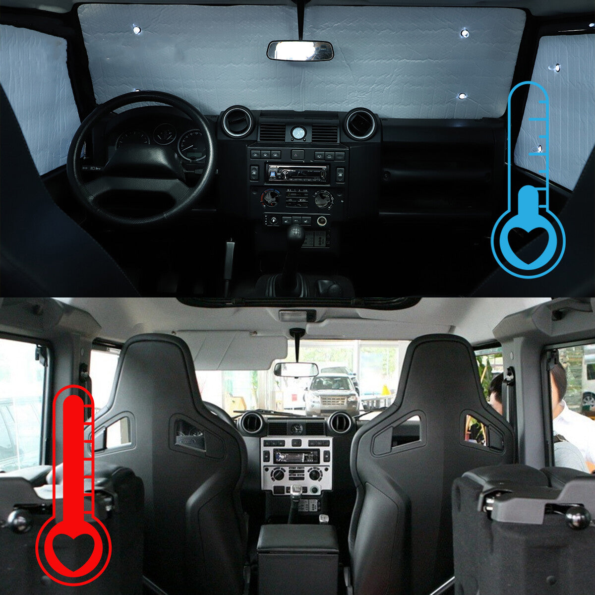 Car Full Window Sunshade Cover Shades Sun Visor For Land Rover Defender 2004-18 9