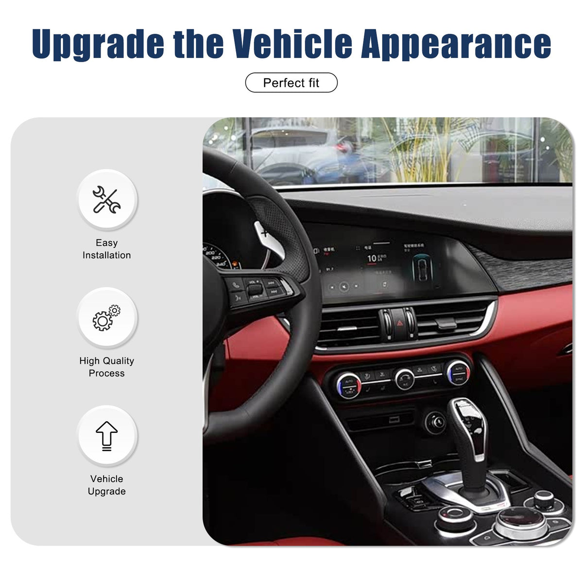 Real Carbon Fiber Center Air Vent Trim For Alfa Romeo Giulia 952 2017-20 13