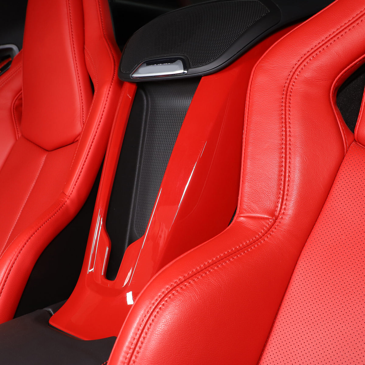 2pcs Red ABS Waterfall Wireless Charger Cover For Corvette C8 Convertible 8