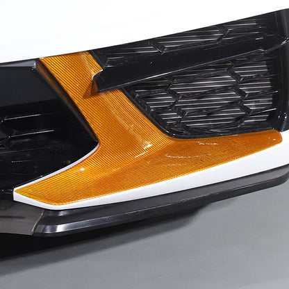 Yellow Carbon Fiber Front Bumper Grille Bezel Cover For Corvette C8 Z51 2020-26 4