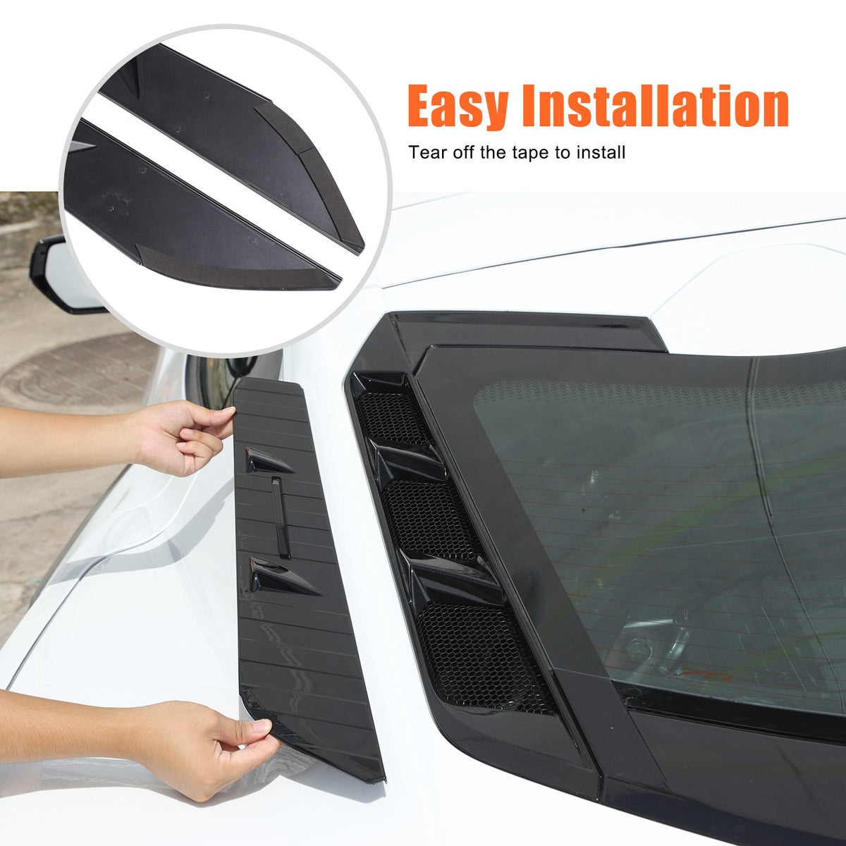 Piano Black ABS Rear Hatch Hood Wash Waterproof Seal Trim For Corvette C8 20+ US 7
