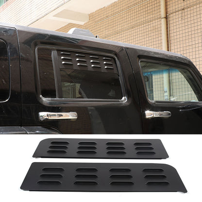 Black Aluminium Alloy Door Window Air Vents Screens For Hummer H3 2005-09 21