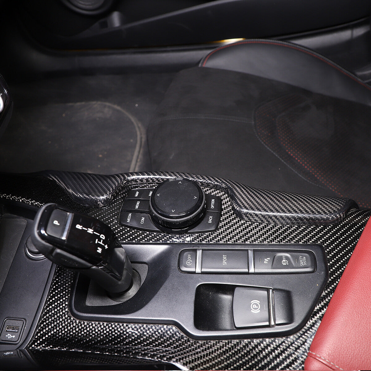 Carbon Fiber Center Console Side Panel Trim Part Kit For GR Supra 2019-2024 7