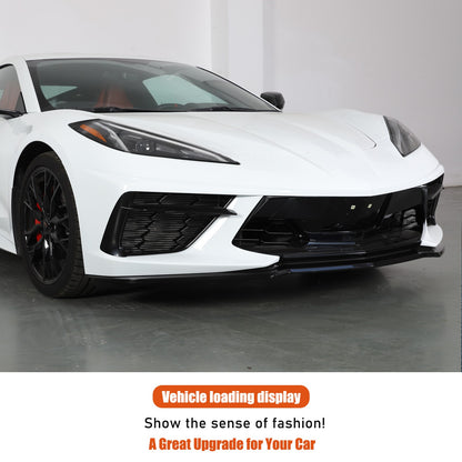 Replacement Black Front Bumper Lip Kit Splitter Exterior For Corvette C8 20+ US 8